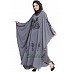 Designer Kaftan abaya with embroidery work- Grey